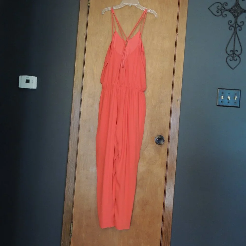 Express Coral Strappy Back Sleeveless Jumpsuit Size M - Picture 4 of 7